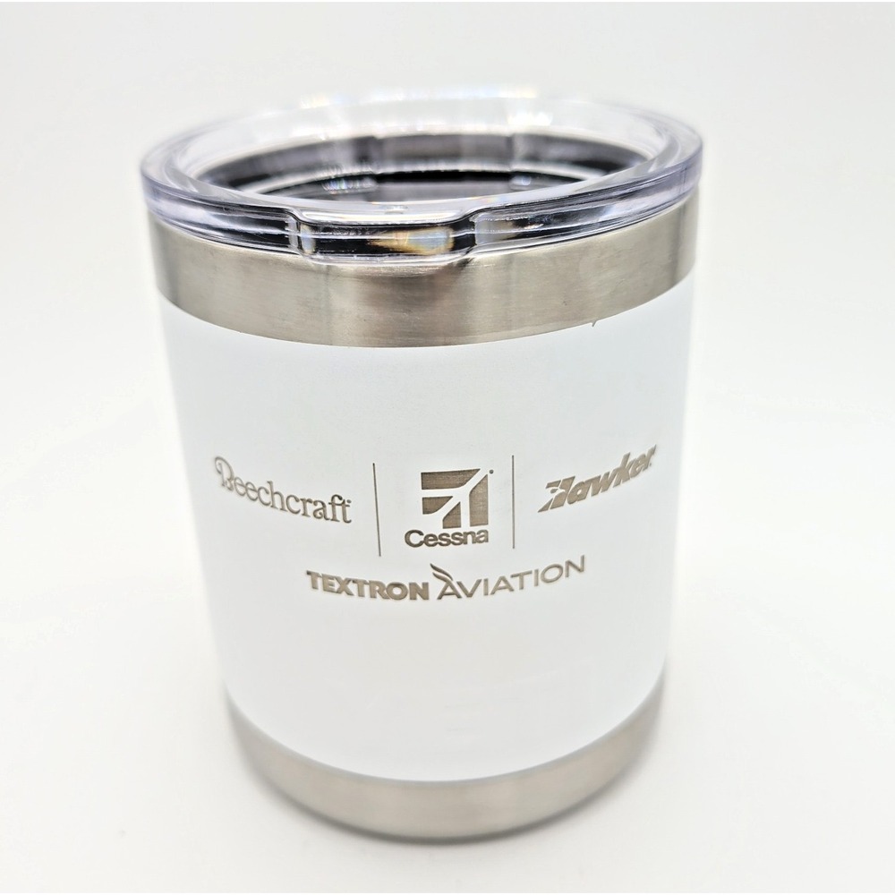 YETI Textron Aviation Beechcraft Cessna Hawker 10oz Lowball Rambler White